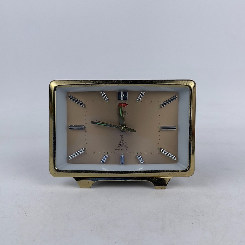 Vintage Polaris Five‎ Rams Metal Mechanical Wind Up Chinese Clock Analog Tested